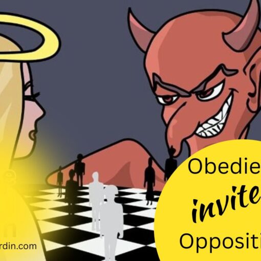 picture of an angel playing chess against satan