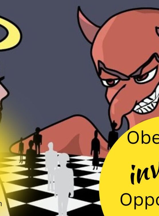 picture of an angel playing chess against satan